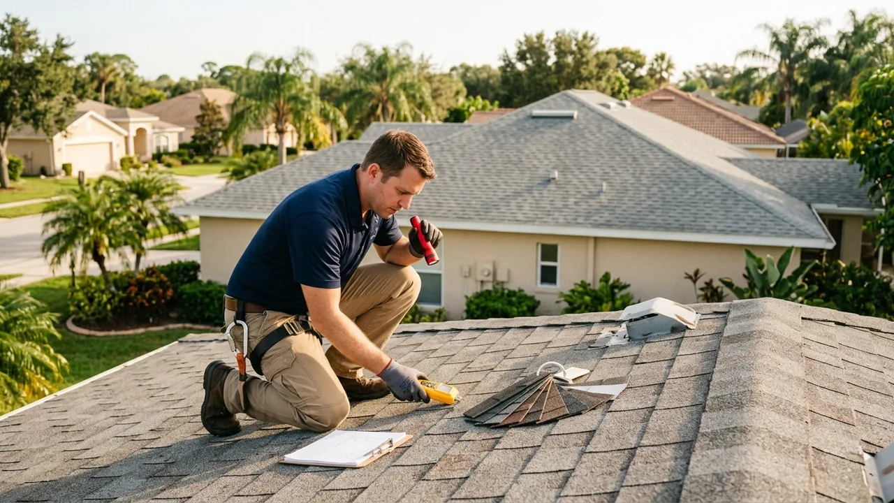 Wind mitigation inspection of a Sarasota roof